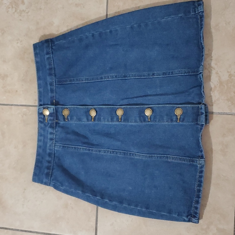 Button Up Blue Jean Skirt